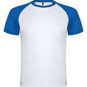 Roly Childrens/Kids Indianapolis Short-Sleeved Sports T-Shirt / White/Royal Blue